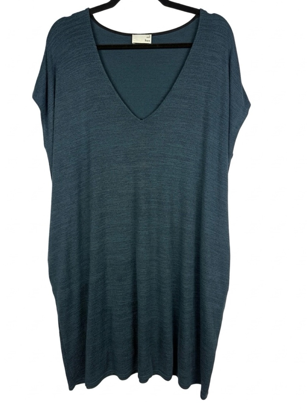 Wilfred Free Aritzia Teal Heathered V-Neck T-Shirt Dress Tunic with Pockets Med